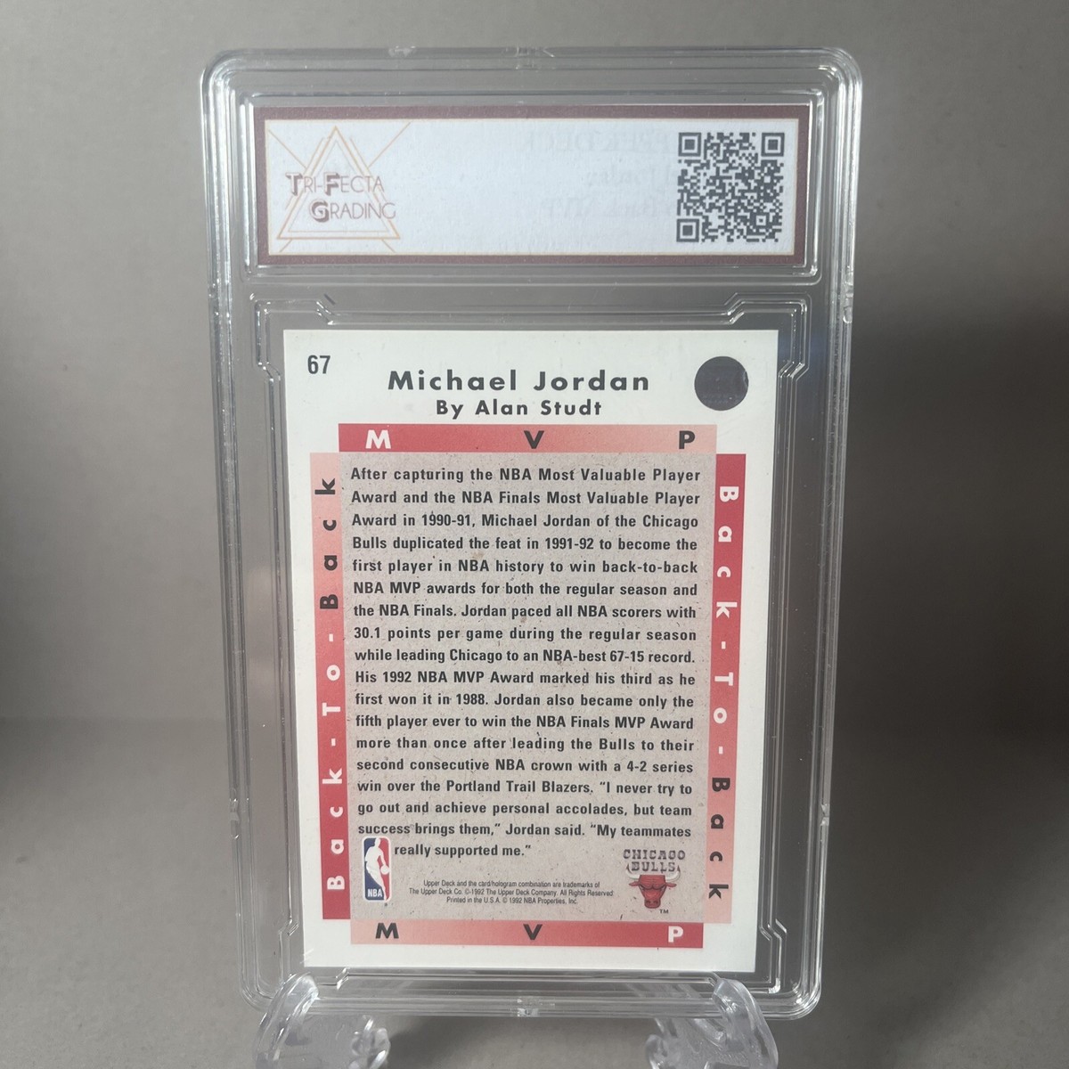 1992 Upper Deck Michael Jordan Back To Back MVP #67 GEM MINT 10 | eBay
