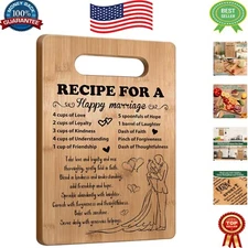 High-Quality Bamboo Cutting Board - Perfect Engagement Gift for Couples