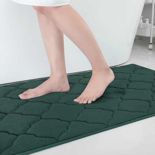 Trasforma il tuo bagno con il nostro tappetino da bagno 70x24 verde scuro morbido memory foam - Foto 3 di 10