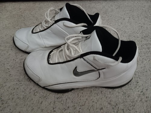 NIKE AIR WHITE LEATHER ATHLETIC SHOES~MENS SIZE 8.5~2009 - Picture 7 of 9