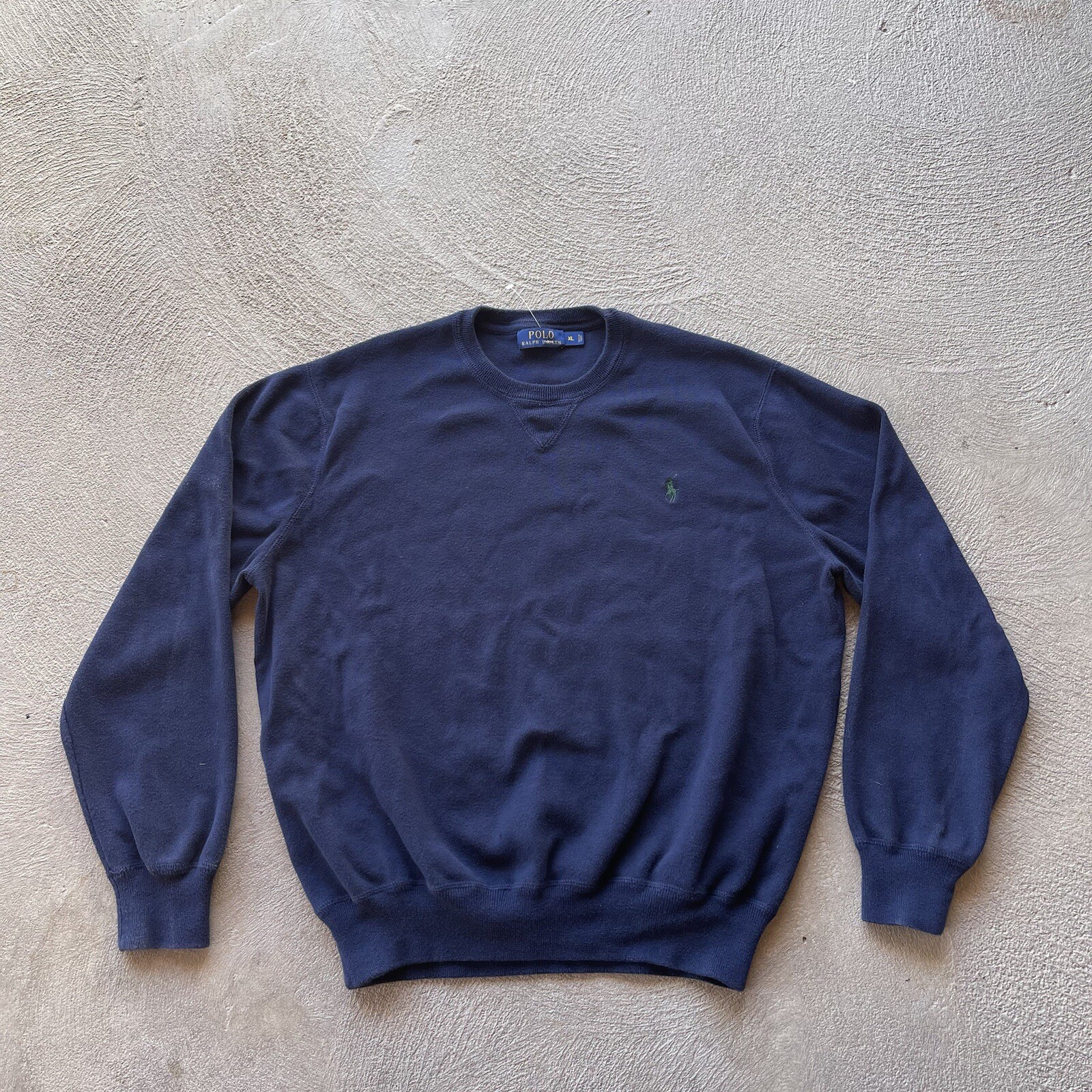 Polo Ralph Lauren Felpa Uomo Grande Maglione Blu Elasticizzato Basic Papà Pony