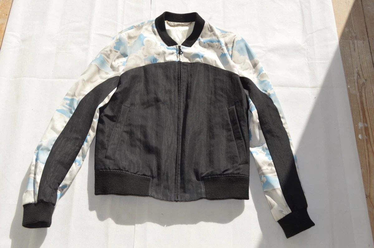 Kenzo Cloud Print Blue White Black Zip Through Bomber Coat Jacket