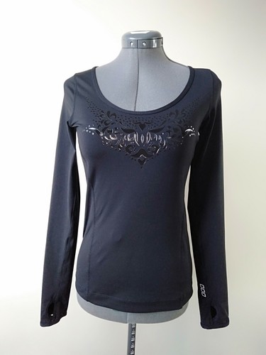 Lorna Jane Long Sleeve Scoop Neck Activewear Gym Yoga Top Black Size S or Size 8 - Picture 2 of 10