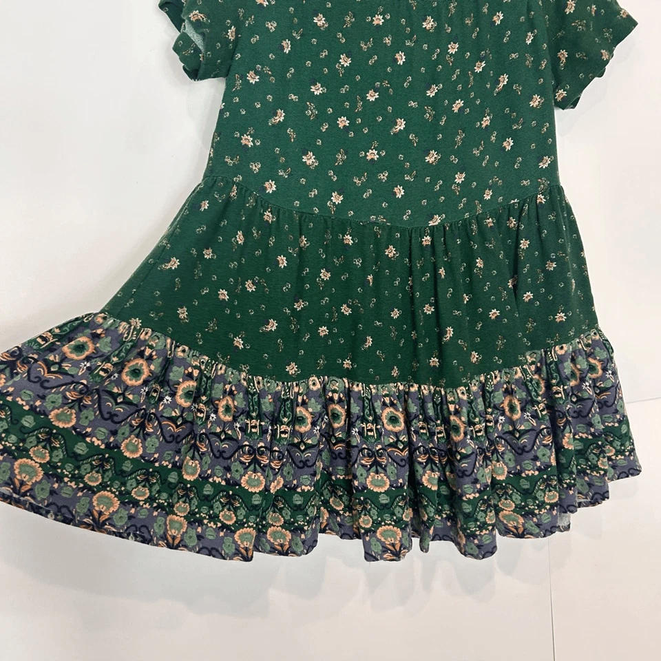 Vestido Boho O’Neill Niñas Verde En Niveles Mediano 8 Corto Fluido Manga Corta ONeill Foto 4 de 4