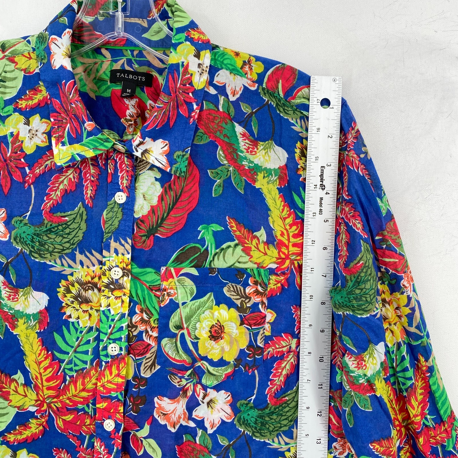 Talbots Shirt Size Medium MulticolorTropical Flor… - image 5