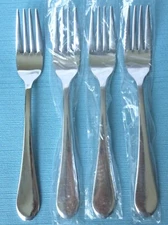 New Oneida ICARUS Glossy Set of 4 Dinner Forks Stainless Flatware (8")