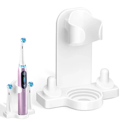 SYSMIC iO Toothbrush & 2 Brush Head Holder Wall Mounted Stand Fits Oral B iO Electric