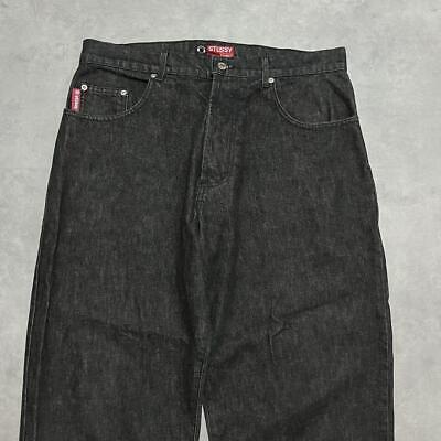 Stussy Baggy Denim Pants Black Yarn Dyed USA Made Stussy Baggy Denim Pants Black Yarn Dyed USA Made