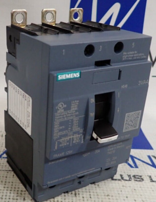 New - Siemens 3VA4120-6ED34-0AA0 20 Amp 600Y/347 VAC 3 Pole Type 3VA4 Breaker