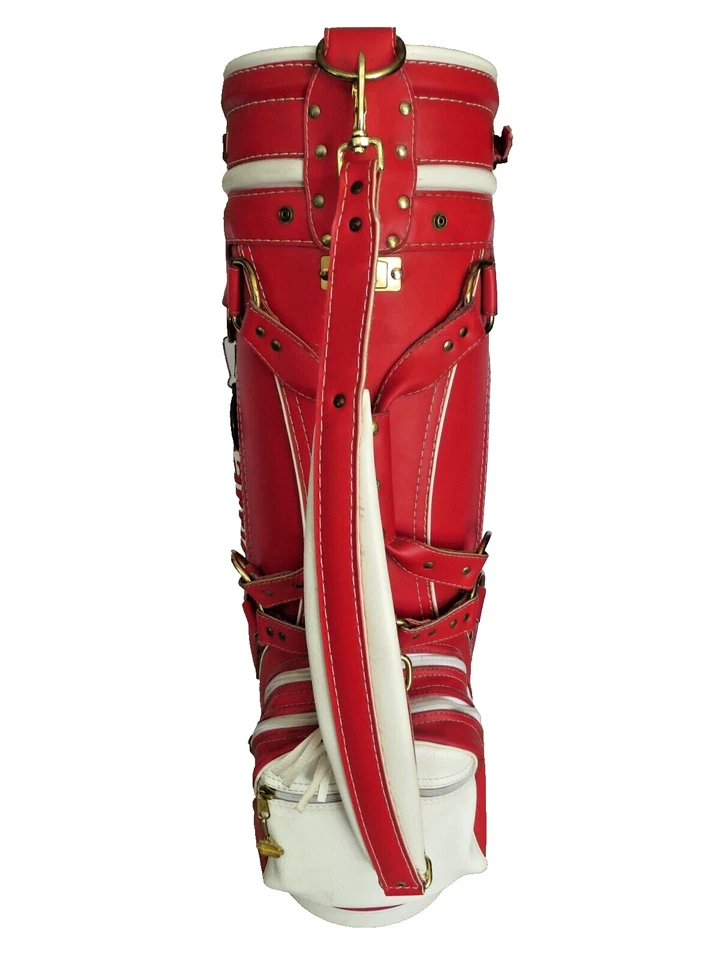 Винтажная сумка для гольфа Belding MARRIOTT HOTELS отличное состояние красная белая кожа - Изображение 4 из 4