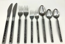 9 pcs INTERPUR Stainless INR18 Steel Silverware Lot Japan Knives Forks Spoons