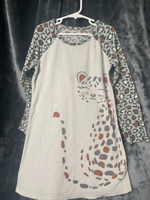 Girl s M 7-8 Leopard Night Gown Pajamas Wonder Nation