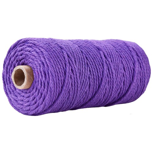 100M Cotton Rope Twisted Cord Macrame Craft Braided Making Decoration String 3mm - Afbeelding 48 van 54