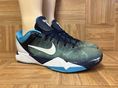 RARE🔥 Sz 11.5 - Nike Air Zoom Kobe VII 7 Shark Blue Aqua Men's