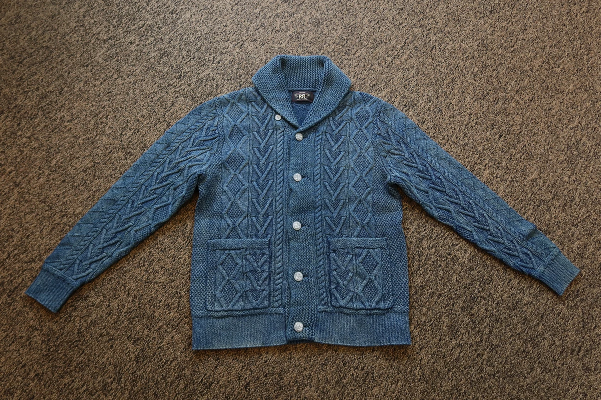 Ralph Lauren RRL shawl-collar cable-knit cardigan - Blue