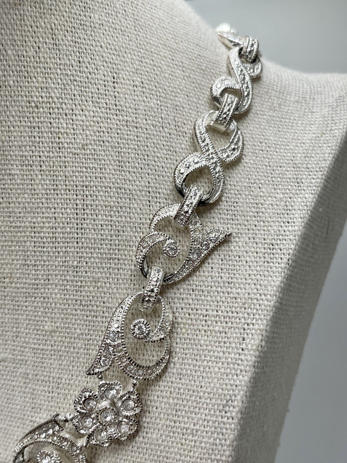 Rhinestone Crystal Statement Bridal Necklace Coll… - image 7