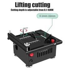 Multi-Functional Mini Table Saw Speed & Angle Adjustable 16MM Cutting Depth E1I6