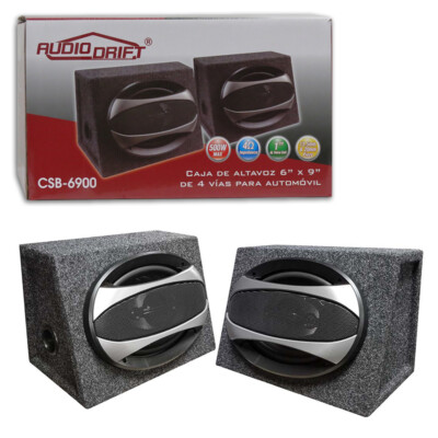 AudioDrift CSB-6900 Loaded 6×9'' 6x9 inch 4-Way Speaker Enclosures Box 500W Max