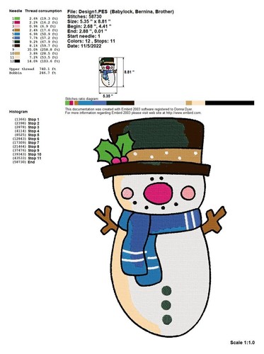 DISEÑOS DE MÁQUINA DE BORDAR CHOCOLATE Y MUÑECOS DE NIEVE PES BROTHER JEF HUS VP3 USB - Imagen 2 de 10
