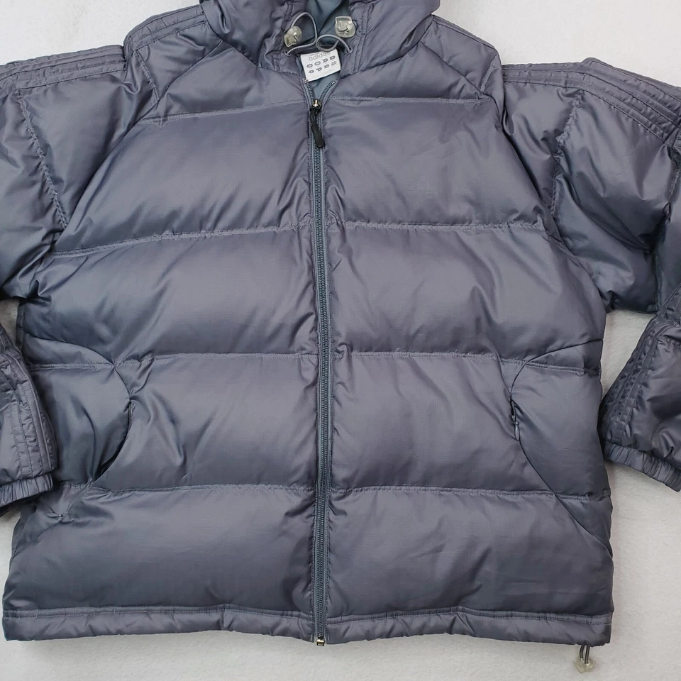 Adidas Jacket Womens Medium Gray Down Puffer Quilted Insulated Coat - Image 2 of 4