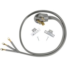 Petra Universal 3 Prong Wire 40 Amp Range Cord, 4' Length, Gray