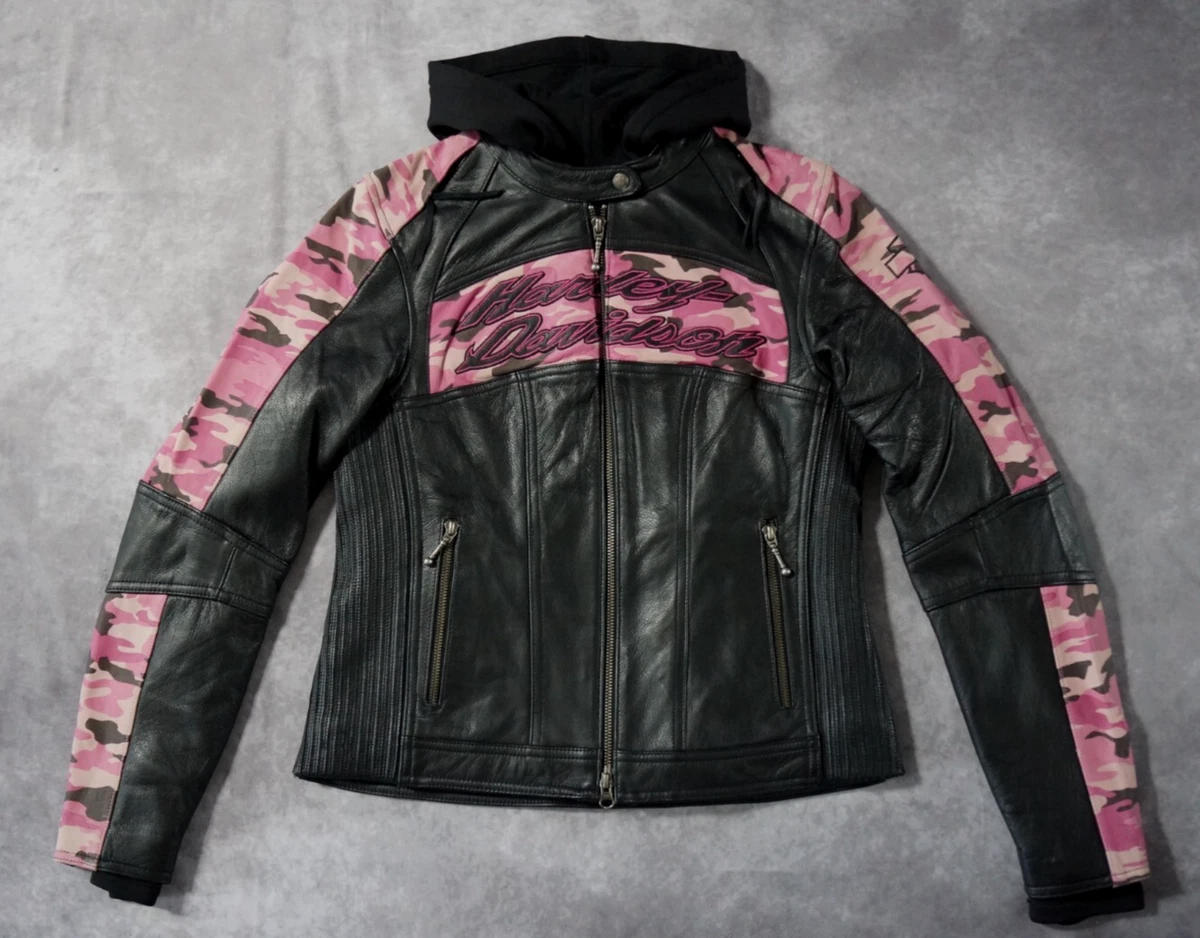 最終値下げHarley-Davidson スカジャン ブラック/ピンク Harley-Davidson Pink Leather Outer Shell Coats, Jackets & Vests