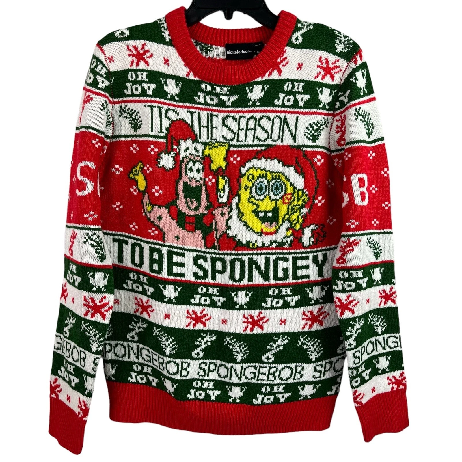 Nick 90s SpongeBob SquarePants Ugly Christmas Sweater Patrick Acrylic Medium