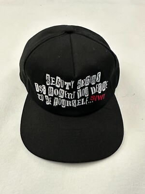  Beauty Begins The Moment You Decide Graphic Black Baseball Cap Hat One Size