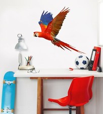 3D Red Macaw 363NA Animal Wallpaper Mural Poster Wall Stickers Decal Zoe