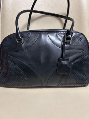 PRADA 2000ss bowling bag handbag black leather vintage y2k PRADA 2000ss bowling bag handbag black leather vintage y2k