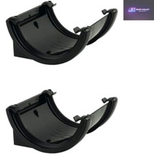 Universal Fit 112mm Gutter Union Bracket - Black - Perfect for Drainage Systems