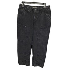 WE THE FREE Womens Black Cargo Pants Cropped Utility Style Size 4 NWOT