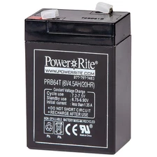 Power Rite Battery, 6V, 4.5 Ah, 1/Each Power Rite Exit/Emergency Lighting LD64