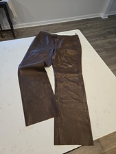 SUPPLE BROWN LEATHER PANTS, WOMENS 14, RALPH LAUREN SPORT