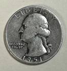 1951 D Washington 90% Silver Quarter Original Patina 78 Cent S&H Wow Look 🤯
