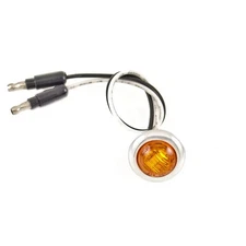3/4" (.75") Mini Round Clearance 3 LED Chrome Ring Front Rear Indicator Bullet