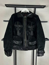 Vintage Avant Garde Gothic Japanese Style Real Fur Real Leather Jacket 90s Y2K