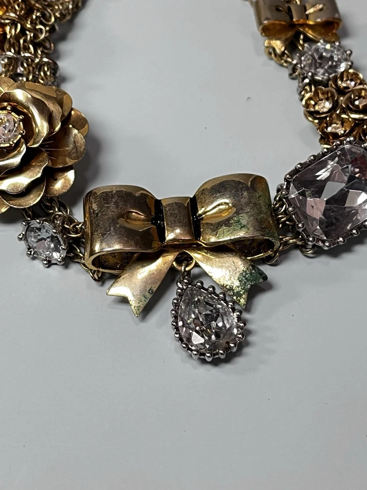 Collar Betsey Johnson Rosa Estrás Corazón Lazo LEER Foto 3 de 4