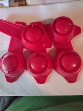 Vintage Plastic Red EGG SEPARATORS 5 total RED RIVER VALLEY POTATOES