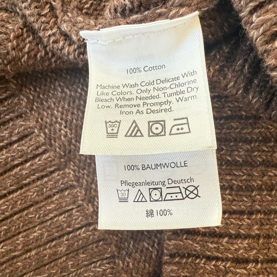 Eddie Bauer Para Hombres XL Marrón Algodón Dos Botones Henley Suéter Tejido Top Foto 3 de 4