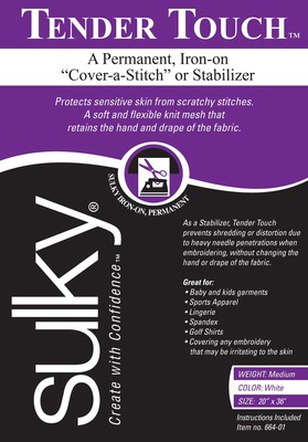 Sulky Of America Cut Away Tender Touch Iron-On Backing White, 20'' by 36'', Plum