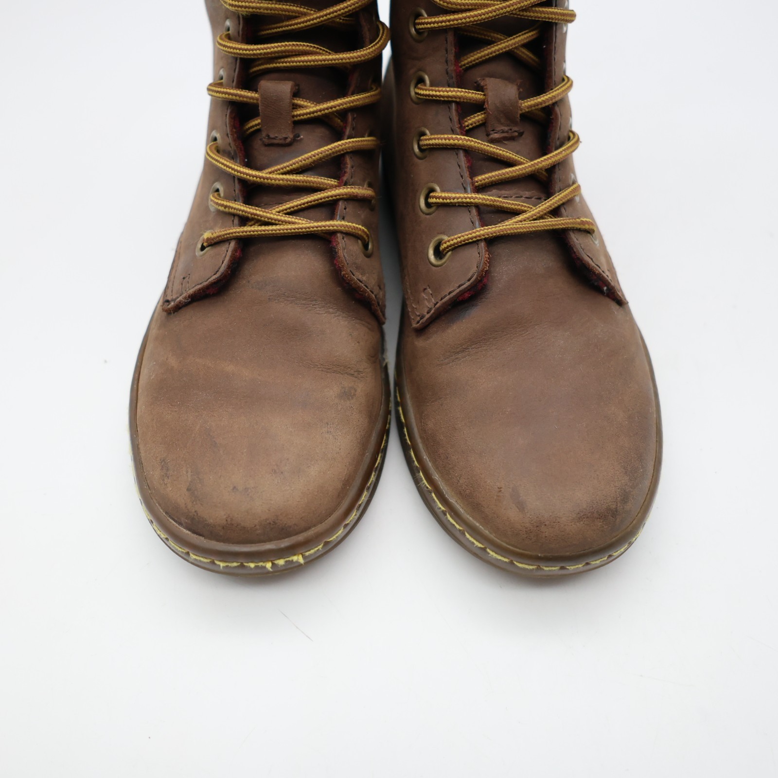 Doc Dr Martens Tehani Boots Women's Size 5 Brown Leather Plaid Combat Flat thumbnail 10