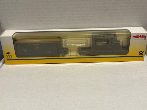 MÄRKLIN H0 Bahnpostwagen m.Bremserhaus + Flachwagen LKW 500 Jahre Post 4501 | Zustand: Neu