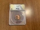 1932 Lincoln Wheat Cent Penny MS 63 ANACS Red