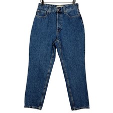 Everlane Curvy 90s Cheeky Straight Jeans 29 Blue Ankle Button Fly Organic Cotton