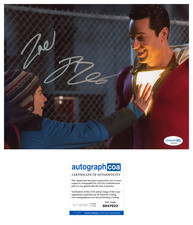 ZACHARY LEVI & JACK DYLAN GRAZER DUAL SIGNED SHAZAM 8X10 PHOTO PROOF ACOA COA 1