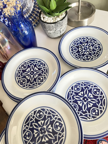Target Home Catalina Cobalt Blue Medallion Porcelain Salad Plate 8-7/8”