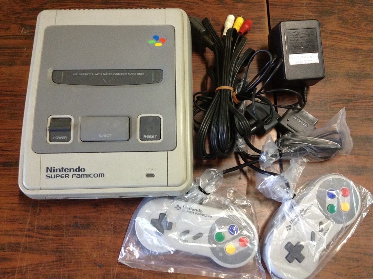 Official Nintendo Super Famicom SFC SNES Video Game Console Set
