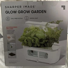 Sharper Image LED Glow Grow Garden Hydroponic Soil-Free System (White) 1014369