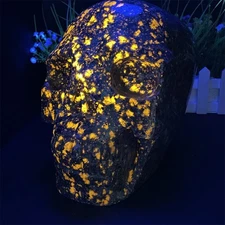 22.9LB 7.2" A+++Large Natural Yooperlite Skull Carved Quartz Crystal Skull Reiki